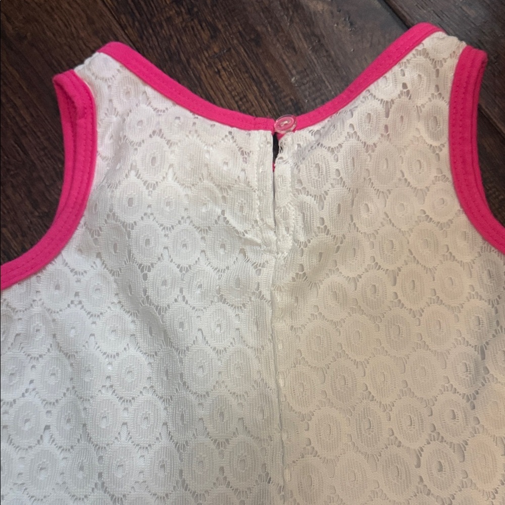 NWT Youngland 3T Toddler White Lace Dress with Pink Trim - Picture 7 of 7